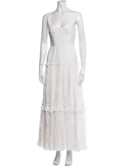 Pre-owned Kleid Square Neckline Long Dress In White