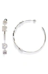Kleinfeld Bride Squad Crystal Hoop Earrings In Silver