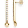 Kleinfeld Crystal Stick Heart Drop Earrings