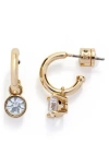 Kleinfeld Cubic Zirconia Drop Huggie Hoop Earrings
