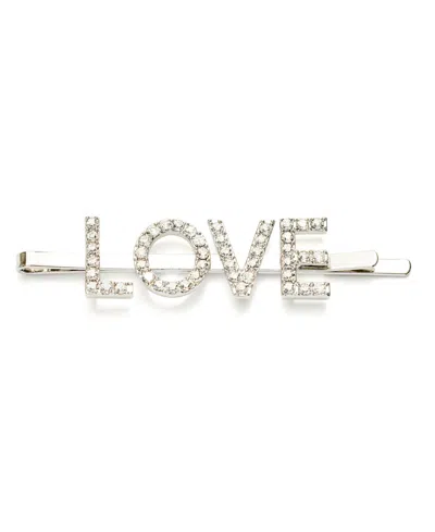 Kleinfeld Faux Stone Love Pave Bobby Pin In Crystal,rhodium
