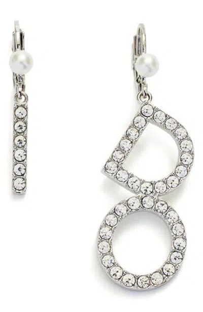 Kleinfeld 'i Do' Crystal & Faux Pearl Mismatch Drop Earrings