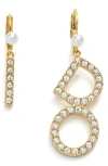 Kleinfeld 'i Do' Crystal & Faux Pearl Mismatch Drop Earrings