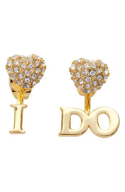 Kleinfeld 'i Do' Crystal Heart Drop Earrings