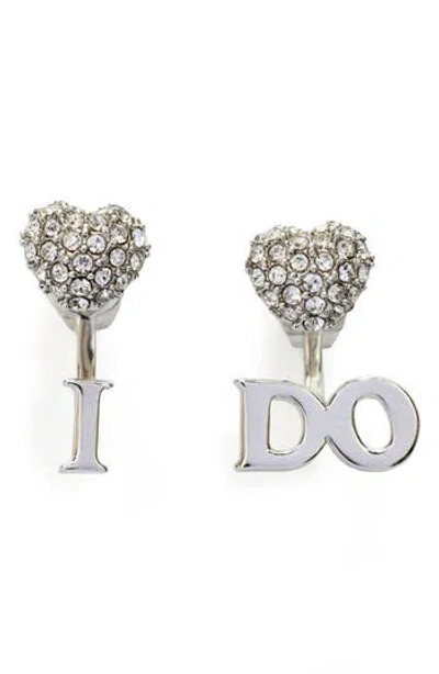 Kleinfeld 'i Do' Crystal Heart Drop Earrings