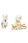 Kleinfeld Mrs Crystal & Faux Pearl Front/back Earrings
