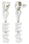Kleinfeld 'yes' Faux Pearl Drop Earrings In Silver