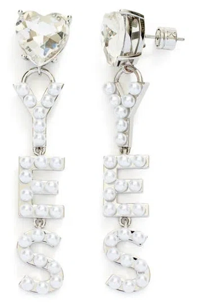 Kleinfeld 'yes' Faux Pearl Drop Earrings