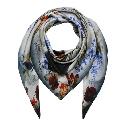 Klements Women's Blue British Museum Giant Silk Scarf