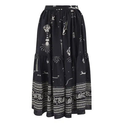 Klements Women's Eidothea Skirt In Ancient Hearts Black