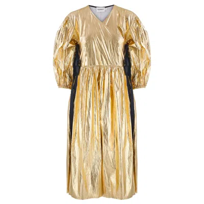 Klements Women's Georgie Wrap Dress Disco Gold In Yellow