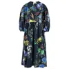 Klements Women's Georgie Wrap Dress Witchflower Print Organic Cotton