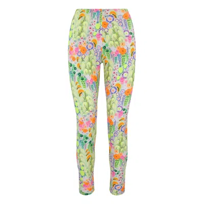 Klements Women's Green Margate Leggings In Flowers Of The Nile In Multi