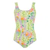 Klements Women's Green Swimsuit In Flowers Of The Nile In Green