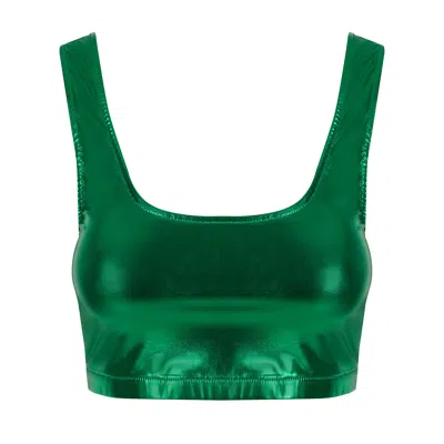 Klements Women's Margate Crop Top In Metallic Green