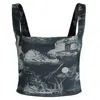 Klements Women's May Bodice Top In Doomed Voyage Print, Black & Beige In Black