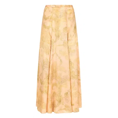 Klements Women's Neutrals Heath Skirt In Lilly Print In Brown