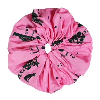 Klements Women's Pink / Purple / Black Ancient Hearts Giant Scrunchie