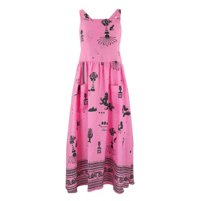Klements Women's Pink / Purple Buto Dress In Ancient Hearts Pink