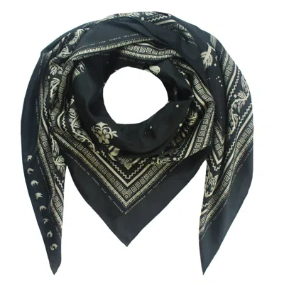 Klements Women's Silk Scarf In Ancient Hearts Black