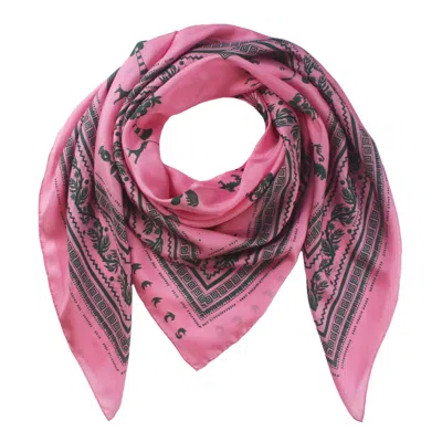 Klements Women's Silk Scarf In Ancient Hearts Pink