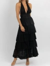 KLESIS ARYA EYELET MAXI DRESS IN BLACK