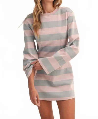 Klesis Ashley Bell Sleeves Mini Dress In Pink In Multi