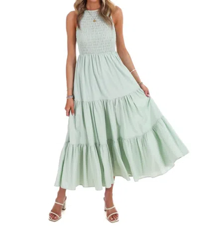 Klesis Basic Beauty Tiered Dress In Mint In Green