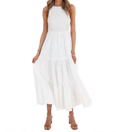 Klesis Basic Beauty Tiered Midi Dress In White