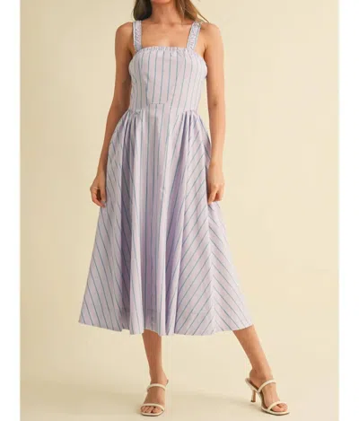 Klesis Basque Waist Midi Dress In Lilac In Blue