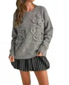 Klesis Braided Fuzzy Sweater In Grey In Grey