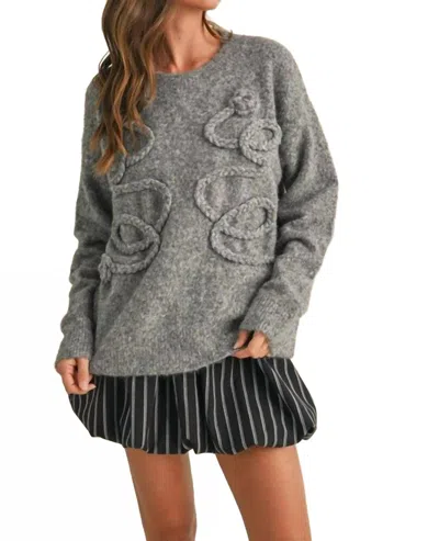 Klesis Braided Fuzzy Sweater In Grey