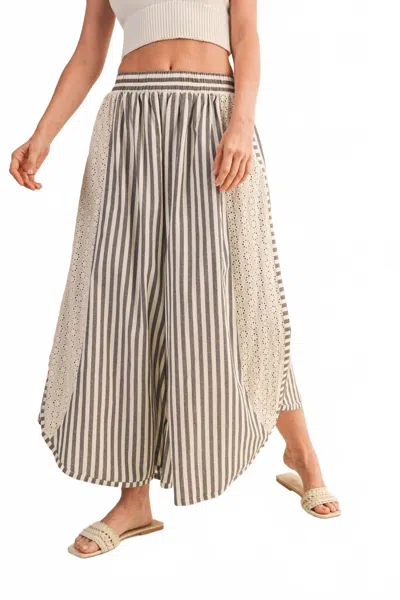 Klesis Caitlin Dolphin Hem Wide Leg Pants In Beige In Multi