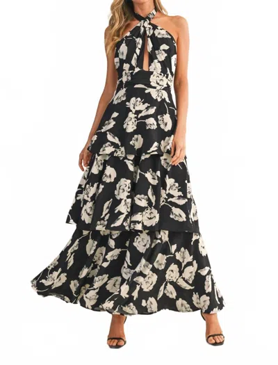 Klesis Carrie Halter Neck Maxi Dress In Black