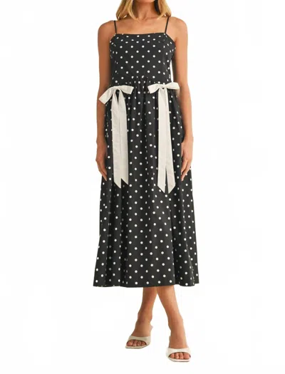 Klesis Celine Bow Midi Dress In Black