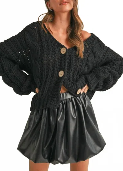 Klesis Chunky Knit Oversized Cardigan In Black