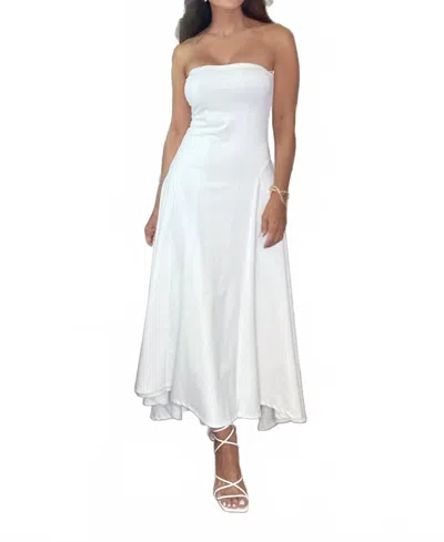 Klesis Cindy Strapless Fit And Flare Maxi Dress In White