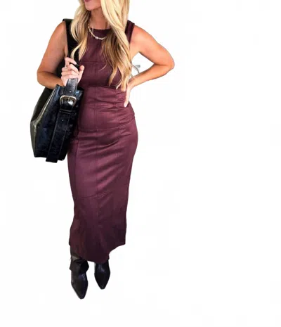 Klesis Clarice Suede Long Dress In Plum In Purple
