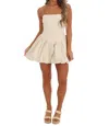 Klesis Closing Time Mini Dress In Cream In White