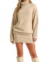 Klesis Cori Turtleneck Dress In Beige In Neutral