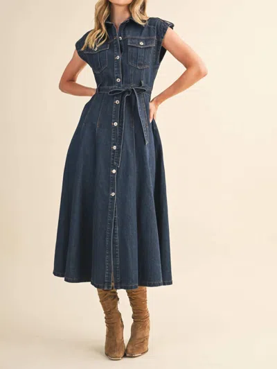 Klesis Denim Midi Dress In Blue