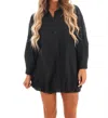 Klesis Don't Give Up Oversized Shirt Dress In Black In Black