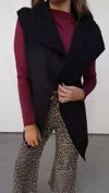 Klesis Faux Suede Sherpa Sweater Vest In Black