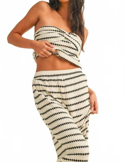 Klesis Front Twisted Tube Top In Black & White