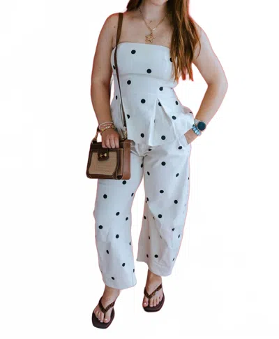 Klesis Grace Polka Dot Tube Top Set In White
