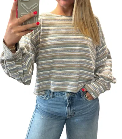 Klesis Grace Striped Pullover Sweater In Multicolor In Gray