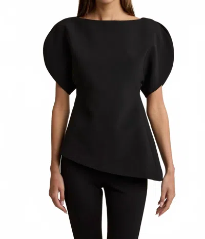 Klesis Hepburn Boat Neck Top In Black/black
