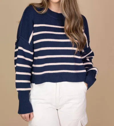 Klesis Jemma Striped Sweater In Navy In Blue