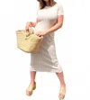 Klesis Julie Knit Midi Dress In Beige/white In White