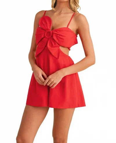 Klesis Kailany Flower Top Sleeveless Jumpsuit In Red